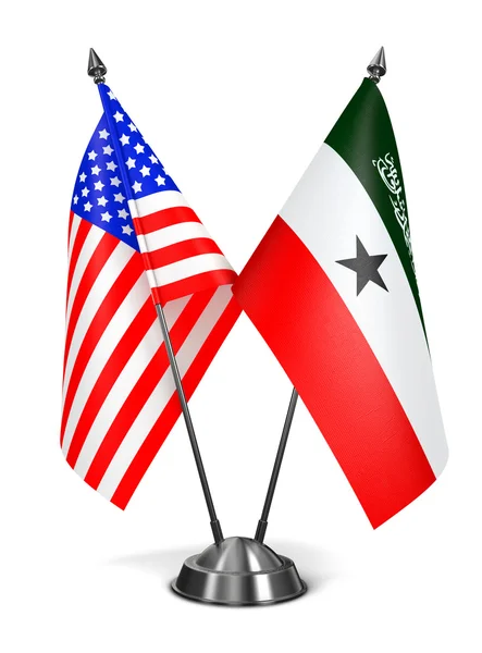 USA and Somaliland - Miniature Flags. — Zdjęcie stockowe