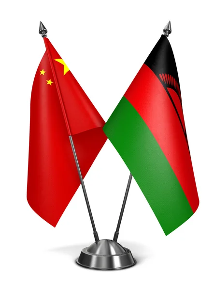 China and Malawi - Miniature Flags. — 스톡 사진