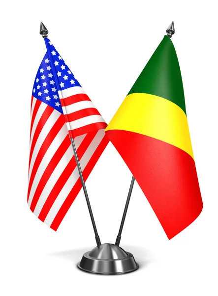 USA and Republic Congo - Miniature Flags. — Stock fotografie