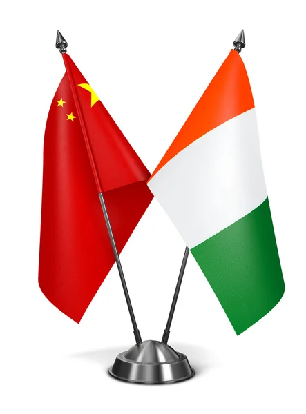 China and Ivory Coast  - Miniature Flags. — 图库照片