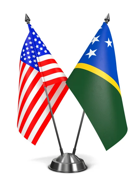 USA and Solomon Islands - Miniature Flags. — Stock fotografie