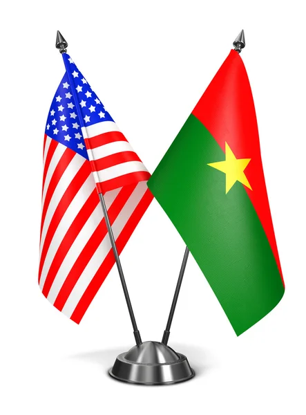 USA and Burkina Faso - Miniature Flags. — Φωτογραφία Αρχείου