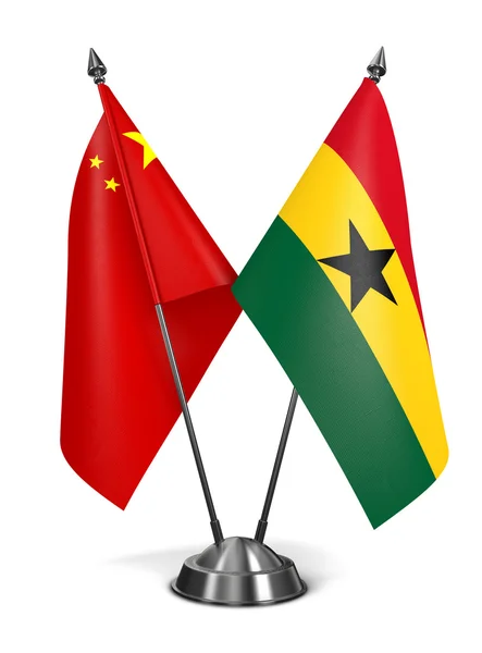 China and Ghana - Miniature Flags. — стокове фото