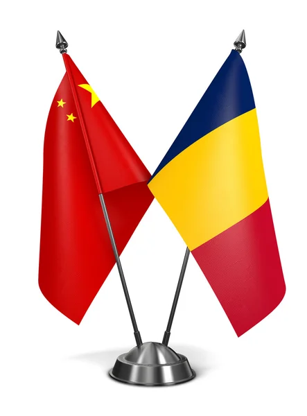 China and Chad - Miniature Flags. — Zdjęcie stockowe