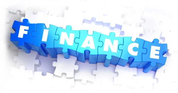 Finance - White Word on Blue Puzzles. — Stockfoto