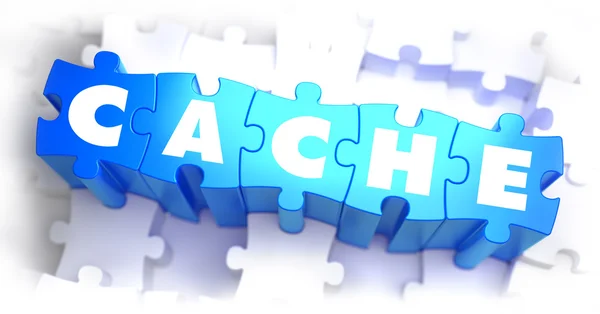 Cache - White Word on Blue Puzzles. — Stok fotoğraf