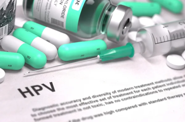 Diagnose - hpv. medizinisches Konzept mit verschwommenem Hintergrund. — Stockfoto