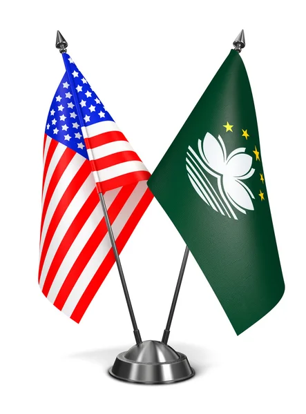 USA and Macau - Miniature Flags. — Φωτογραφία Αρχείου