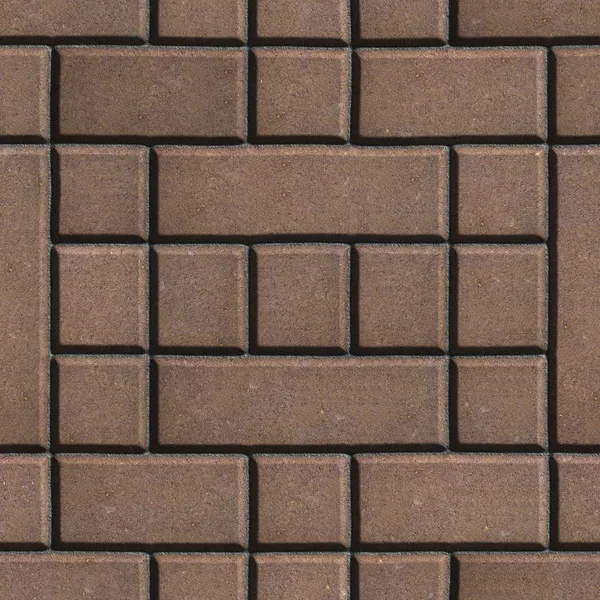 Brown Figured Paving Slabs as Rectangles and Squares. — стокове фото