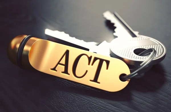 Act Concept. Keys with Golden Keyring. — Stock Photo, Image
