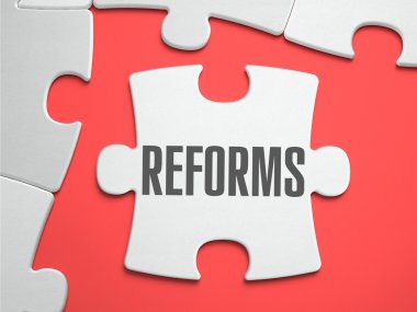 Reforms - Puzzle on the Place of Missing Pieces. clipart