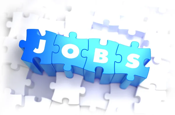 Jobs - White Word on Blue Puzzles. — Stockfoto