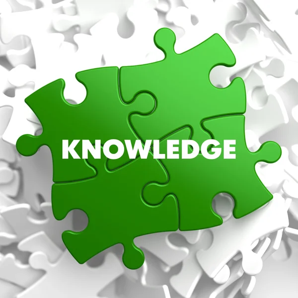 Knowledge on Green Puzzle. — Stock Photo, Image