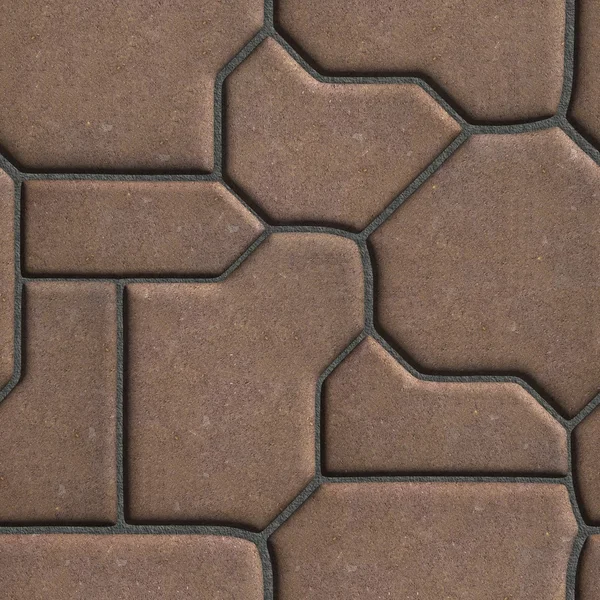 Lastre di pavimentazione marrone delle figure varie forme che imitano pietra naturale . — Foto Stock