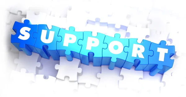 Support - White Word on Blue Puzzles. — Stock Photo, Image