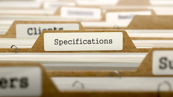 Specifications Concept with Word on Folder. — Stock Photo, Image