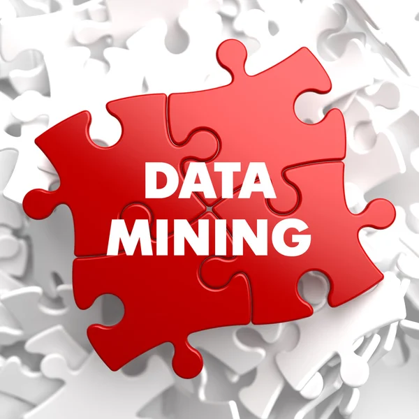 Minería de datos en rompecabezas rojo . —  Fotos de Stock