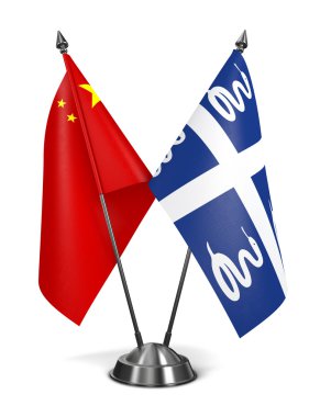 China and Martinique - Miniature Flags.