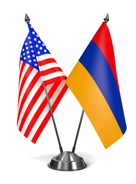 USA und Armenien - Miniaturfahnen. — Stockfoto