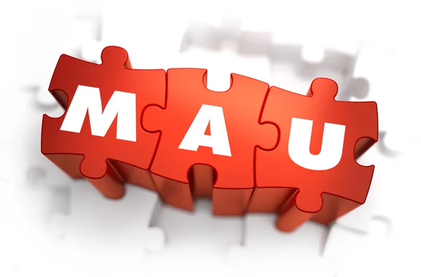 Word - MAU on Red Puzzles. — Stock fotografie