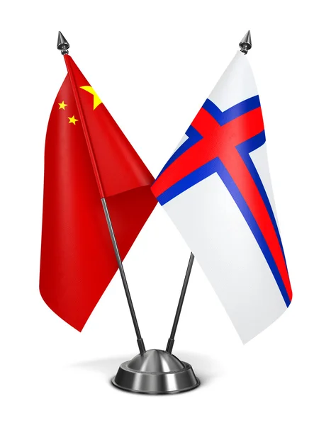 China and Faroe Islands - Miniature Flags. — Zdjęcie stockowe