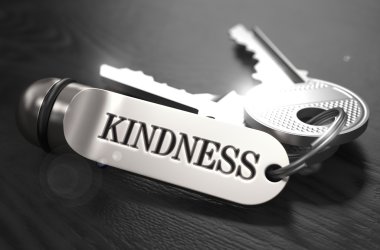 Kindness Concept. Keys with Keyring.