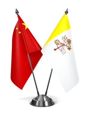 China and Vatican City - Miniature Flags.