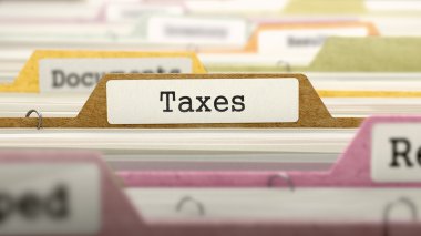 Taxes Concept on File Label.