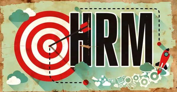 Concepto de negocio. HRM en Cartel Grunge . — Foto de Stock