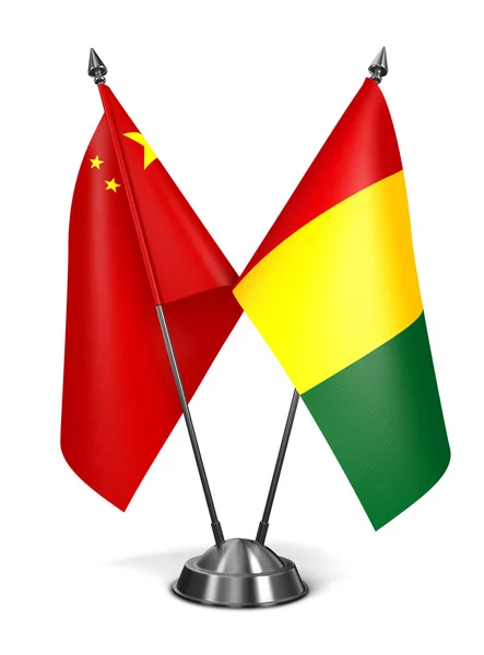 China and Guinea - Miniature Flags. — Zdjęcie stockowe