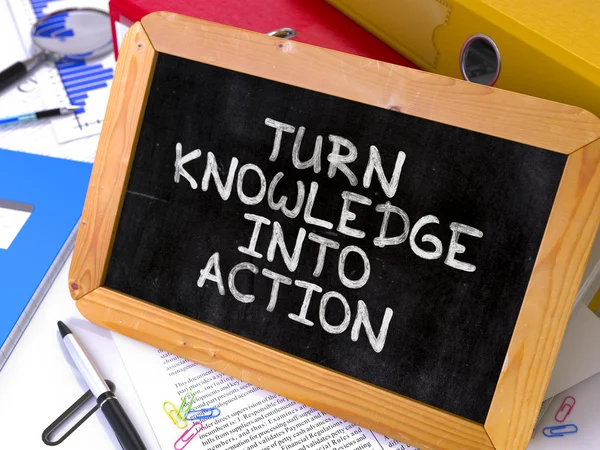 Turn Knowledge into Action Concept Hand Drawn on Chalkboard. — ストック写真