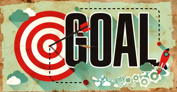 GOAL. Poster in Flat Design. — 图库照片