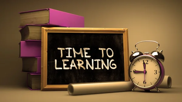 Time to Learning - Chalkboard with Hand Drawn Text. — Stok fotoğraf