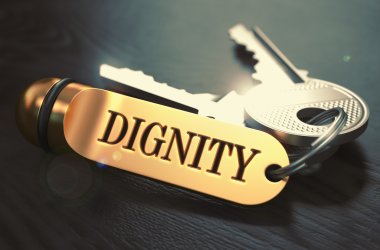 Dignity Concept. Keys with Golden Keyring.