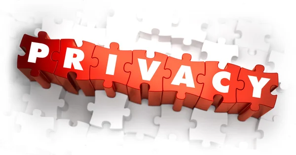 Privacy - Parola bianca sugli enigmi rossi . — Foto Stock