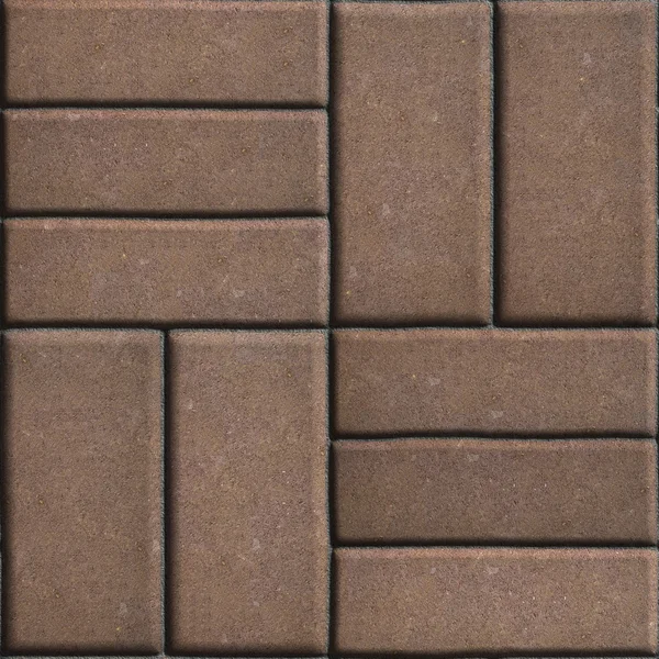 Brown Pave Slabs Rectangles Arranged Perpendicular to Each other Two or Three Pieces. — Stock Photo, Image