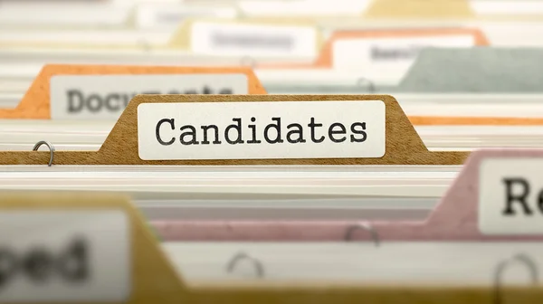 Candidates on Business Folder in Catalog. — Stock Photo, Image