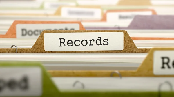 Conceito de registros no registro de pastas . — Fotografia de Stock