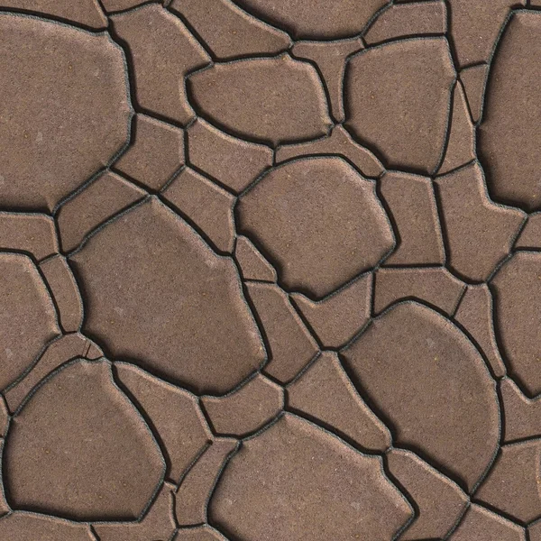 Brown Figured Paving Slabs which Imitates Natural Stone. — Zdjęcie stockowe