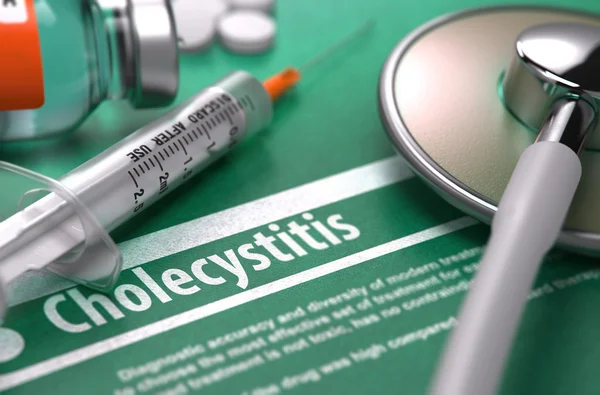 Cholecystitis. Medical Concept on Green Background. — Stock Fotó