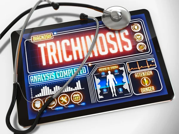 Trichinosis on the Display of Medical Tablet. — Stock Photo, Image