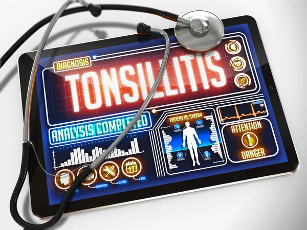 Tonsillitis on the Display of Medical Tablet. — Stock Photo, Image