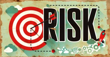 İş kavramı. Grunge Poster üzerinde risk.