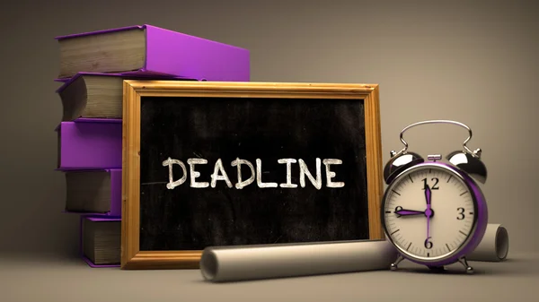 Deadline Handwritten by white Chalk on a Blackboard. — Stock Photo, Image