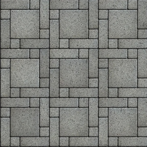 Gray Paving Slabs in the form of big Square with Small Quadrate Corners and Rectangles. — Stock fotografie