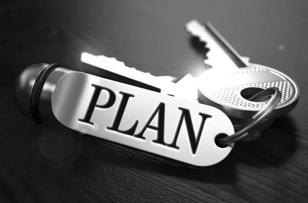 Plan Concept. Keys with Keyring. — ストック写真