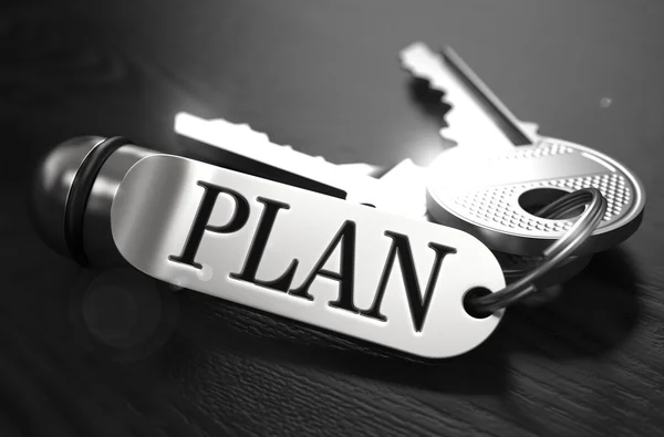 Plan Concept. Keys with Keyring. — Stock Fotó