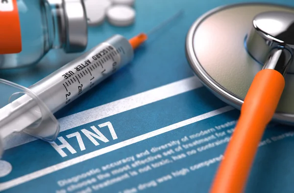 H7N7 - Printed Diagnosis. Medical Concept. — Stock Photo, Image