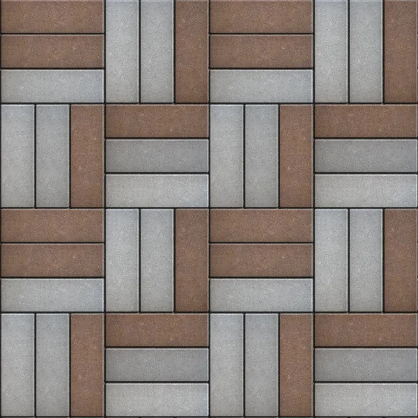 Gray and Brown Pavement of Rectangles Laid Out on Three Pieces. — Stockfoto