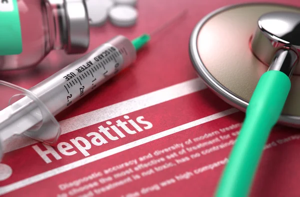 Hepatitis. Medical Concept on Red Background. — Stockfoto